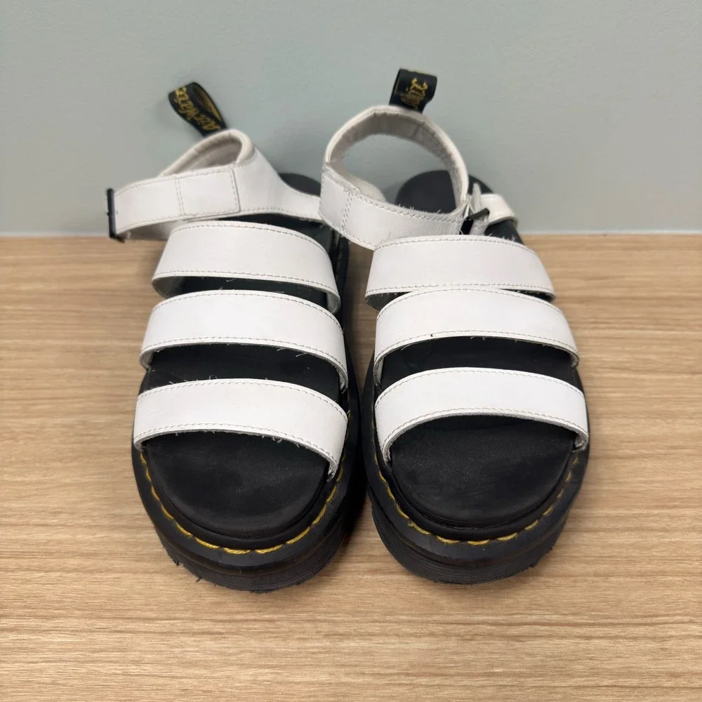 Dr. Martens Blaire Gladiator Sandals Womens 9 White Platform Strappy Lightweight